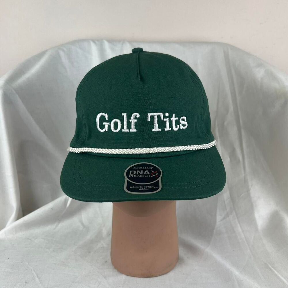 Golf Titts Golf Snapback Cap Green With White Embroidered